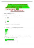 HESI A2 ENGLISH GRAMMAR & VOCABULARY 70+ QUESTIONS AND VERIFIED ANSWERS WITH EXPLANATIONS 2022- 2023 – GUARANTEED A