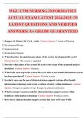 WGU C790 NURSING INFORMATICS EXAM LATEST 2024-2025 (70 LATEST QUESTIONS AND VERIFIED ANSWERS GRADED A+