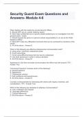 Security Guard Exam Questions and Answers- Module 4-6