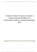 Test Bank for Wardlaw’s Perspectives in Nutrition: A Functional Approach, 2nd Edition, Carol Byrd-Bredbenner, Gaile Moe, Jacqueline Berning, Danita Kelley