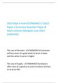 2023 AQA A-level ECONOMICS 7136/2  Paper 2 Economy Question Paper &  Mark scheme (Merged) June 2023  [VERIFIED]