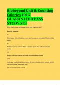 Biobeyond Unit 8: Counting Calories 100%  GUARANTEED PASS  STUDY SET