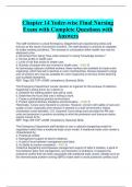 Chapter 14 Yoder-wise Final Nursing Exam with Complete Questions with Answers.