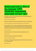 BEST ANSWERS Biobeyond Unit 4- Rise of the Animals 100%  VERIFIED ANSWERS  2024/2025 STUDY SET