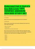 BEST ANSWERS Biobeyond Unit 4- End of n Era: Hell Creek 100%  VERIFIED ANSWERS  2024/2025 STUDY SET