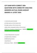 CDT EXAM WITH CORRECT 200+ QUESTIONS WITH CORRECTRY ANALYZED ANSWERS (ACTUAL EXAM) ALREADY GRADED A+ LATEST 2024 