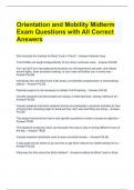 Orientation and Mobility Midterm Exam Questions with All Correct Answers.docx