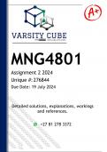 MNG4801 Assignment 2 (DETAILED ANSWERS) 2024 - DISTINCTION GUARANTEED