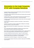 Orientation to the trade Carpentry 27101 with Complete Solutions.docx