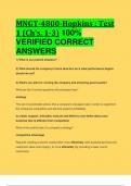 BEST REVIEW MNGT-4800-Hopkins : Test 1 (Ch's. 1-3) 100%  VERIFIED CORRECT  ANSWERS