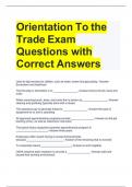 Orientation To the Trade Exam Questions with Correct Answers.docx