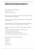 EMD-Q Quality Management Exam Questions & Answers Graded A+