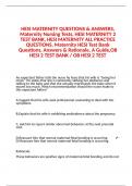 HESI MATERNITY QUESTIONS & ANSWERS, Maternity Nursing Tests, HESI MATERNITY 2 TEST BANK, HESI MATERNITY ALL PRACTICE QUESTIONS, Maternity HESI Test Bank Questions, Answers & Rationale, A Guide,OB HESI 2 TEST BANK / OB HESI 2 TEST