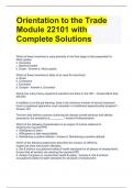 Orientation to the Trade Module 22101 with Complete Solutions.docx