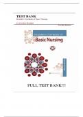 TESTBANK FOR BASIC NURSING 12TH EDITION ROSDAHL'S TESTBOOK LATEST 2024 UPDATE WITH MULTIPLE, CORRECTLY ANSWERED QUESTIONS ALREADY GRADED A+ |with answer keys|