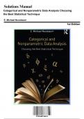 Solution Manual for Categorical and Nonparametric Data Analysis Choosing the Best Statistical Technique , 1st Edition by Nussbaum, 9781848726031, Covering Chapters 1-14 | Includes Rationales