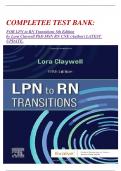 COMPLETEE TEST BANK:   FOR LPN to RN Transitions 5th Edition by Lora Claywell PhD MSN RN CNE (Author) LATEST UPDATE. 