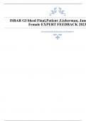 ISBAR GI bleed Final,Patient ;Lieberman, Janet A,36YRS, Female EXPERT FEEDBACK 2023