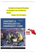 Test Bank for Anatomy & Physiology for Emergency Care, 3rd Edition By Bledsoe  Chapter 1-20 | All Chapters|2024|