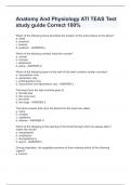 Anatomy And Physiology ATI TEAS Test study guide Correct 100%