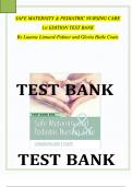 Test Bank For Safe Maternity And Pediatric Nursing Care 1st Edition by Palmer Chapter 1-38|Complete Guide A+