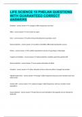 LIFE SCIENCE 15 PHELAN QUESTIONS WITH GUARANTEED CORRECT ANSWERS