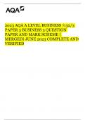 2023 AQA A LEVEL BUSINESS 7132/3 PAPER 3 BUSINESS 3 QUESTION PAPER AND MARK SCHEME { MERGED} JUNE 2023 COMPLETE AND VERIFIED