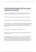 NYSTCE Multi-Subject CST ELA Exam questions & answers.