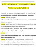 NURS 6501 Advanced Pathophysiology Midterm Walden University WEEK 1-6