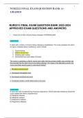 NUR2212 FINAL EXAM QUESTION BANK A+ GRADED