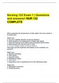   Nursing 122 Exam 1 | Questions and answers// NUR 122 COMPLETE 