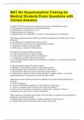 MAT 8hr Buprenorphine Training for Medical Students Exam Questions with Correct Answers