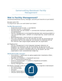 Samenvatting Inleiding Facility Management