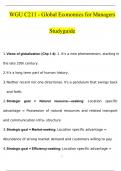 WGU C211 - Global Economics for Managers Study guide Actual Exam with Questions and Answers (2024 / 2025) 100% Guarantee Pass