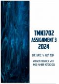 TMN3702 Assignment 3 2024 | Due 5 July 2024