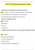 WGU C202 BUNDLED WGU C202 Managing Human Capital Actual Exam  WGU C202 Managing Human Capital; Final Exam Questions With Answers 2024 | Latest 100% Correct