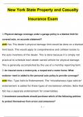 New York State Property and Casualty Insurance Exam Actual Exam with Questions and Answers (2024 / 2025) 100% Guarantee Pass