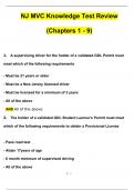 NJ MVC Knowledge Test Review (Chapters 1 - 9) Actual Exam with Questions and Answers (2024 / 2025) 100% Guarantee Pass