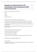 Salesforce Administration 201 Certification Exam Questions With Solved Answers.