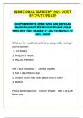 INBDE ORAL SURGERY 2024 MOST RECENT UPDATE   COMPREHENSIVE QUESTIONS AND DETAILED ANSWERS [MOST TESTED QUESTIONS] EXAM PRACTICE TEST GRADED A+ ALL PASSED GET IT 100% RIGHT,,,Alpha