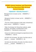 USABO Animal Anatomy and Physiology Exam Test Questions With Revised Correct Answers <Updated < Already Passed >