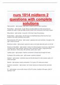 nurs 1014 midterm 2 questions with complete solutions