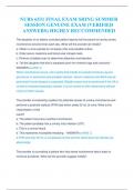 NURS 6531 FINAL EXAM SRING SUMMER SESSION GENUINE EXAM (VERIFIED ANSWERS) HIGHLY RECCOMMENDED