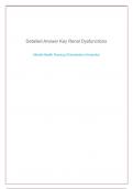 DETAILED ANSWER-KEY-TO-Renal Dysfunctions Mental health Exam QUESTIONS AND ANSWERS WITH RATIONALE  AGRADE