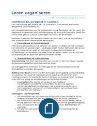 Leren organiseren (Visser)  - Leidinggeven, besturen en coachen (H12)