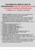 PSI PERINATAL MENTAL HEALTH CERTIFICATION WITH 130+ QUESTIONS WITH DETAILED VERIFIED  ANSWERS (100% CORRECT)  ALREADY GRADED A+