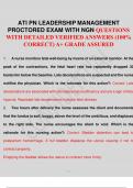 ATI PN LEADERSHIP MANAGEMENT PROCTORED EXAM WITH NGN QUESTIONS WITH DETAILED  VERIFIED ANSWERS (100% CORRECT) A+ GRADE ASSURED 