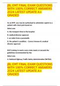 JBL EMT FINAL EXAM QUESTIONS WITH 100% CORRECT ANSWERS 2024 LATEST UPDATE A+ GRADED