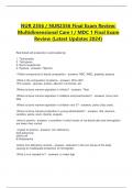 NUR 2356 / NUR2356 Final Exam Review:  Multidimensional Care I / MDC 1 Final Exam  Review (Latest Updates 2024)