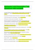 Hydraulics and Pneumatics Test Questions with Answers